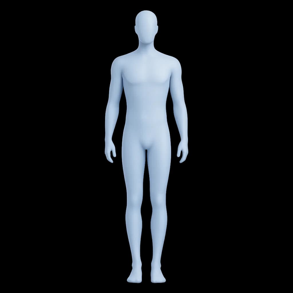 Digital fitting mannequin from the Bespoke Tailor Design Studio, used for measurement and design preview